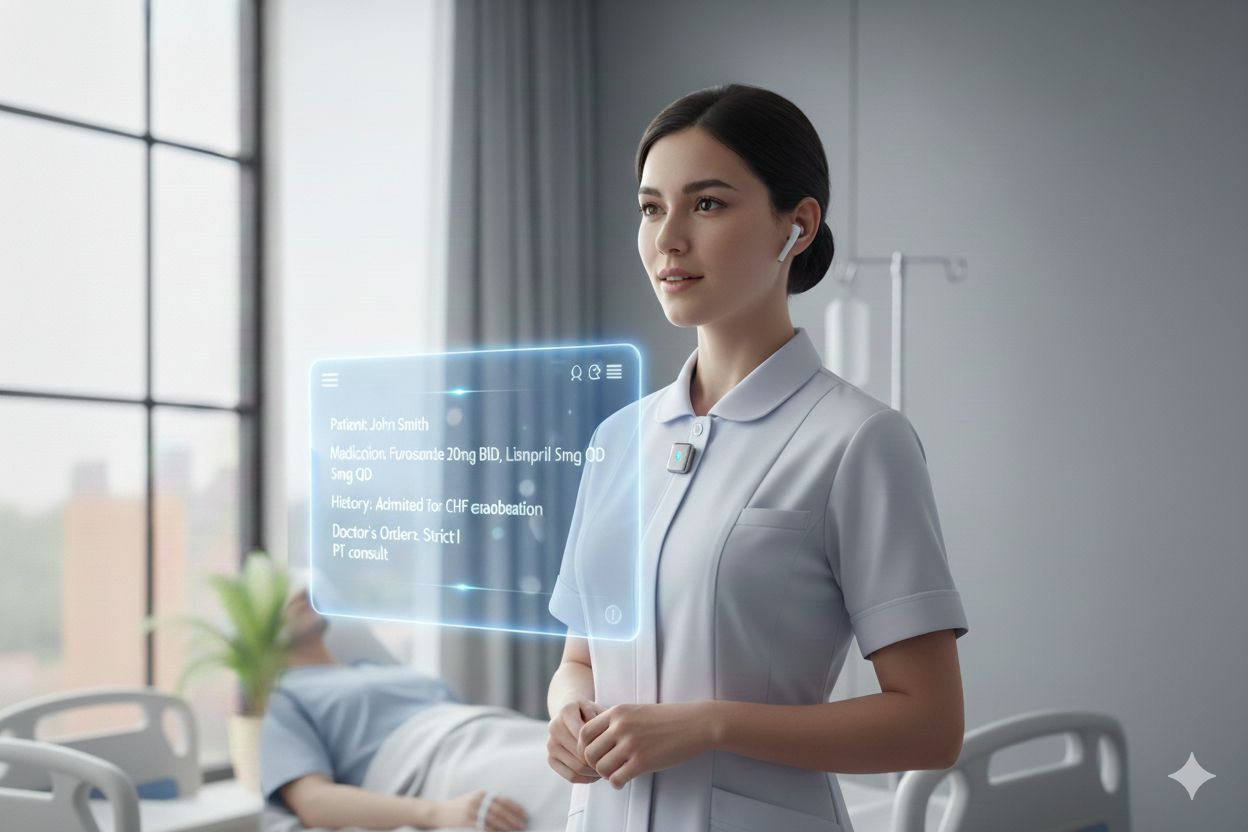 Clinician wearing the MRIA device during consultation